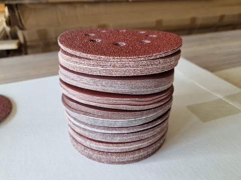 Schleifpapier Set – 105 Stück, 125mm Klett, Profi Schleifscheiben Rund mit 8 Loch für Exzenterschleifer (Körnung 40/60/100/150/240/320/600)