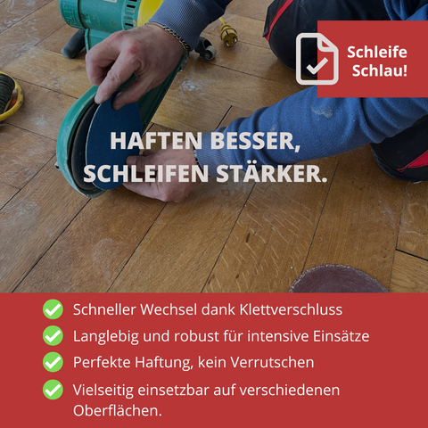 Korund Aluminiumoxid Klett-Schleifscheiben, Ø 150 mm und Ø 180 mm, ideal für präzise Schleifarbeiten. Hochwertiges Schleifmittel für Holz- und Metallbearbeitung.