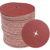 Korund Aluminiumoxid Klett-Schleifscheiben, Ø 150 mm und Ø 180 mm, ideal für präzise Schleifarbeiten. Hochwertiges Schleifmittel für Holz- und Metallbearbeitung.