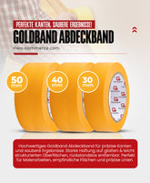 3 Stück Premium Goldband Malerbedarf Malerband - Perfekt für präzise Abdeckarbeiten
