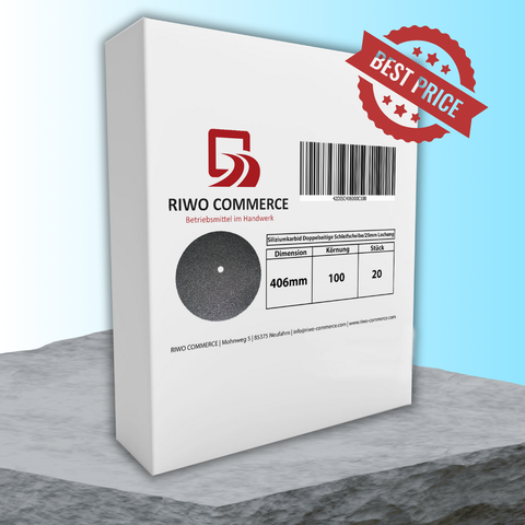 Doppel-Schleifscheibe Siliziumcarbid, 406 mm Durchmesser, ideal für Einscheibenmaschinen und professionelle Bodenschleifarbeiten. Hochwertige Schleifmittel für präzise Ergebnisse.