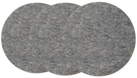 Filz Polier-Reinigungspad, 10 mm stark, Ø 406 mm, für Einscheibenmaschinen. Effektives Schleif- und Poliermittel für professionelle Bodenreinigung und Oberflächenbearbeitung.