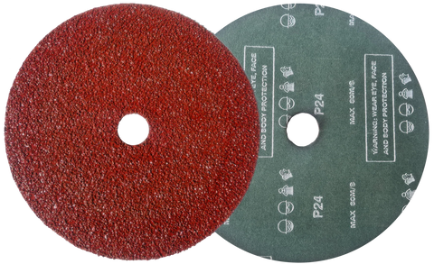 Korund Aluminiumoxid Fiberschleifscheibe, Ø 115 mm, für Winkelschleifer und Trennschleifer. Hochleistungs-Schleifscheibe für präzise und effiziente Materialbearbeitung.