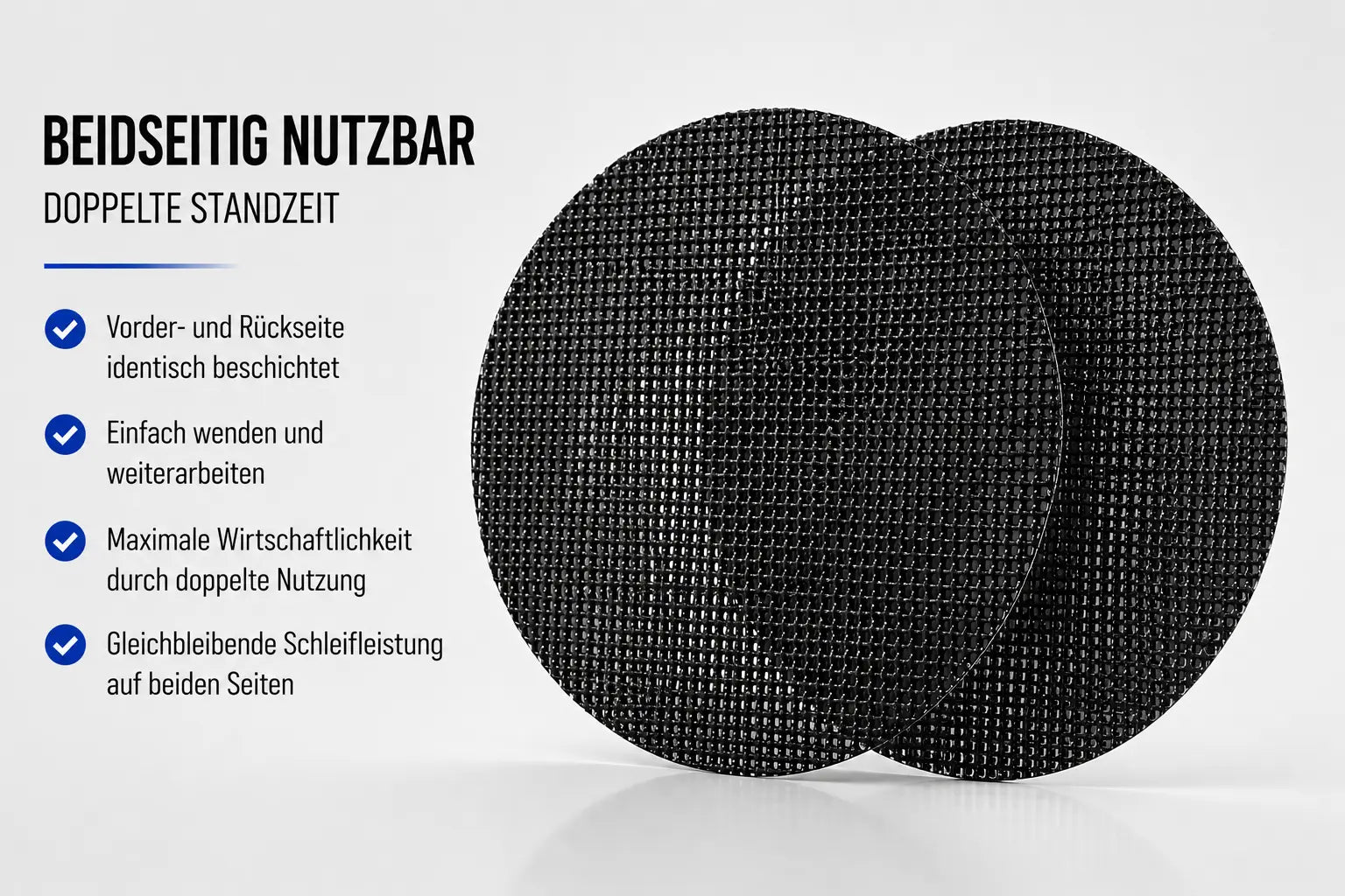Beidseitig verwendbares 406 mm Siliziumkarbid-Schleifgitter mit identischer Schleiffläche auf Vorder- und Rückseite. Wirtschaftliche Lösung für professionelle Bodenbearbeitung und Renovierungsarbeiten.