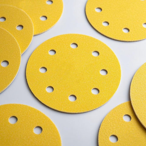 Hochwertige Korund Aluminiumoxid Schleifscheiben – Ø 125 mm Klett-Schleifpapier mit dichter Streuung für lange Standzeit & hohe Schleifleistung. Ideal für Hartholz, Metall & lackierte