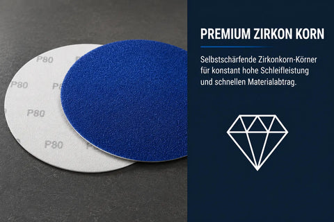 Premium Zirkon Klettscheibe Ø 200 mm für hohen Materialabtrag