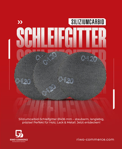 20 Stück Schleifgitter für Schleifmaschinen-Einscheibenmaschinen mit Ø 406 mm Treibteller. Doppelseitig verwendbar Siliziumkarbid Gitterschleifscheiben, ideal für Holz und Beton