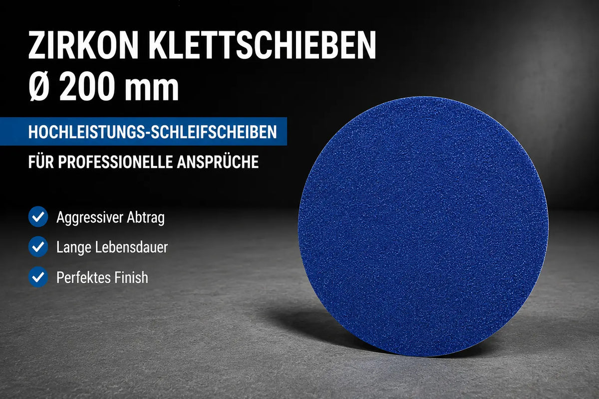 Zirkon Klett-Schleifscheibe Ø 200 mm für Dreischeiben-Bodenschleifmaschinen