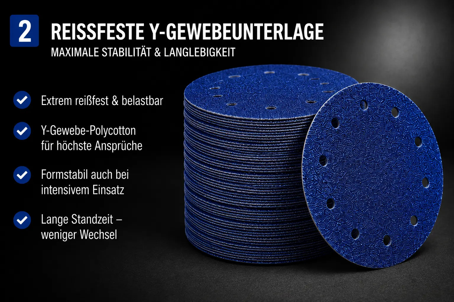 Großpackung mit 50 Zirkon Klettschleifscheiben Ø 178 mm 10-Loch für wirtschaftliches Arbeiten auf Großbaustellen, Parkettrenovierungen und Industrieprojekten.